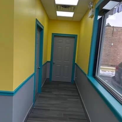 Hallway after painting, fresh even finish